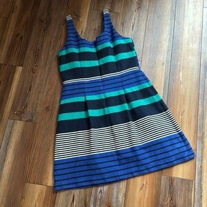 LOFT sleeveless stripe dress size 8